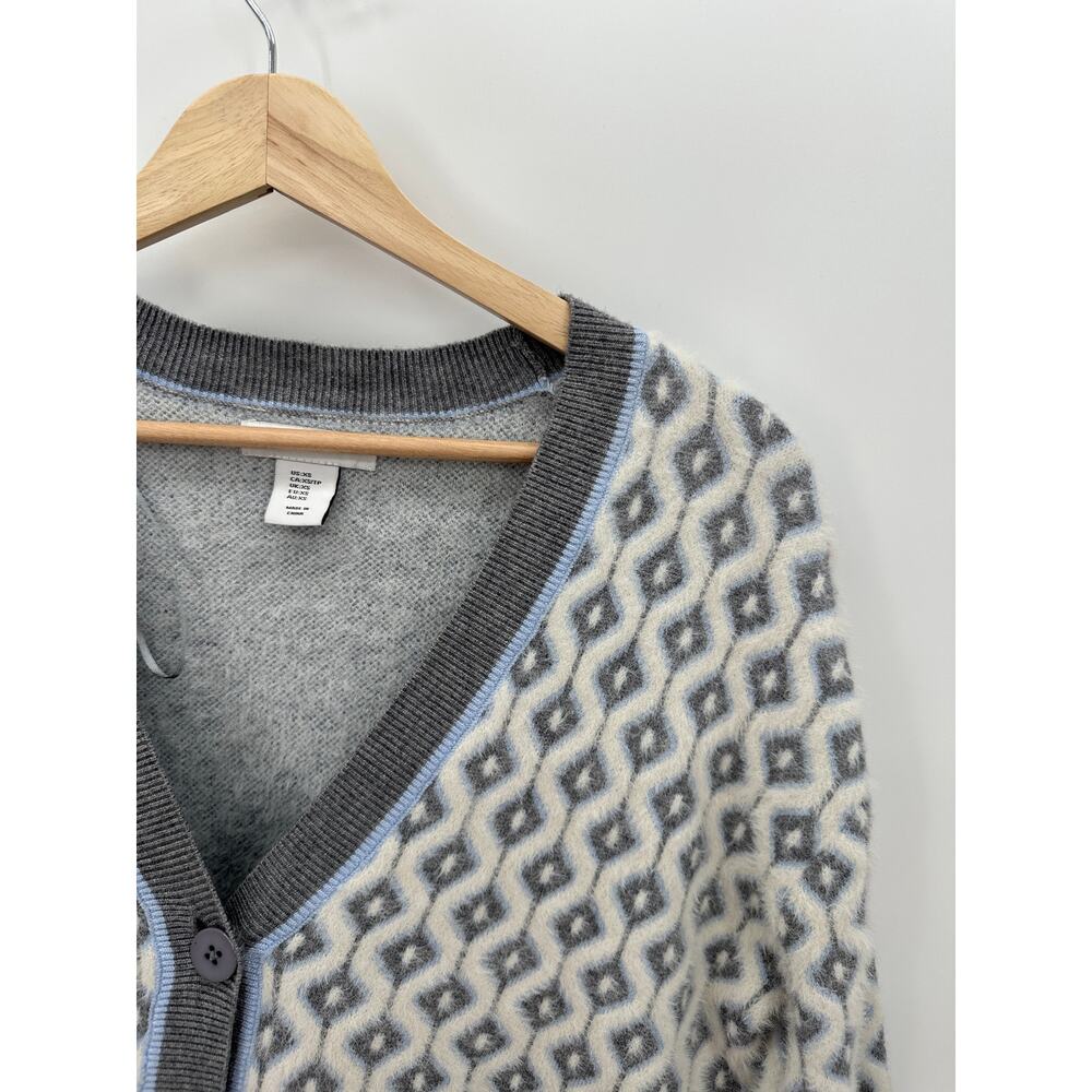 Cupcakes and cashmere Women Grey White Button Front Cardigan Sweater Size XS - Picture 5 of 7